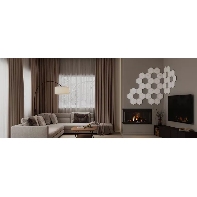 Set de apliques de pared inteligentes Govee Glide Hexagon Light Panels Ultra pack de ampliación – Wi-Fi/Bluetooth, entrada 36 V, gris
