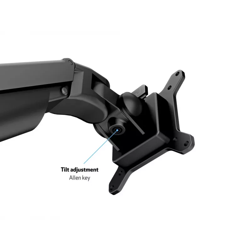 Brazo de gas Multibrackets M VESA para escritorio o pared soporte básico negro pinza/montaje pasante 10 kg