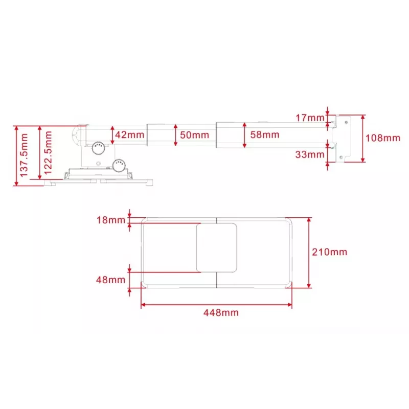 Soporte para proyector Multibrackets M Projector Mount Short Throw Deluxe 300-700 Medium soporte de pared 25 kg blanco