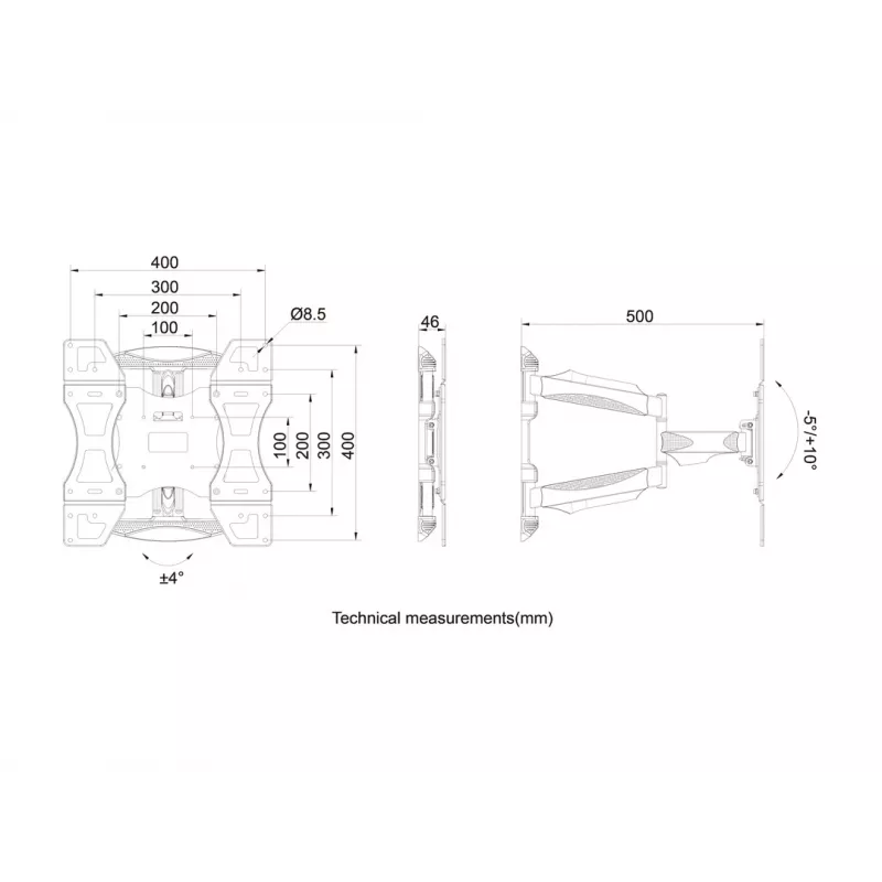 Multibrackets M VESA Flexarm totalmente articulado individual 400x400