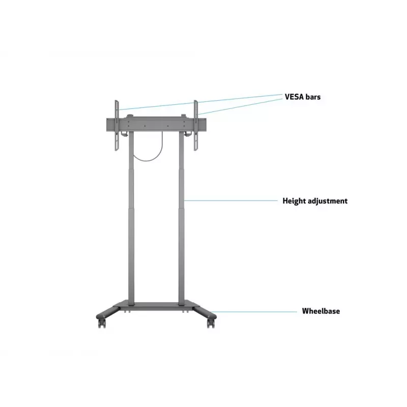 Soporte de suelo motorizado Multibrackets M 60kg negro peso máx. 60kg pantalla mín. 94cm pantalla máx. 2,29m