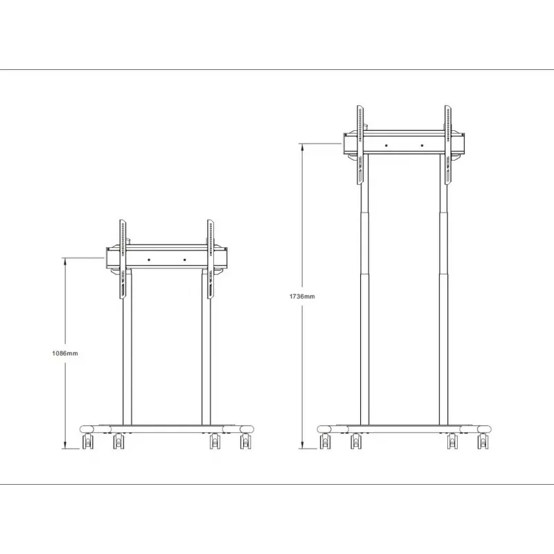 Soporte de suelo motorizado Multibrackets M 60kg negro peso máx. 60kg pantalla mín. 94cm pantalla máx. 2,29m