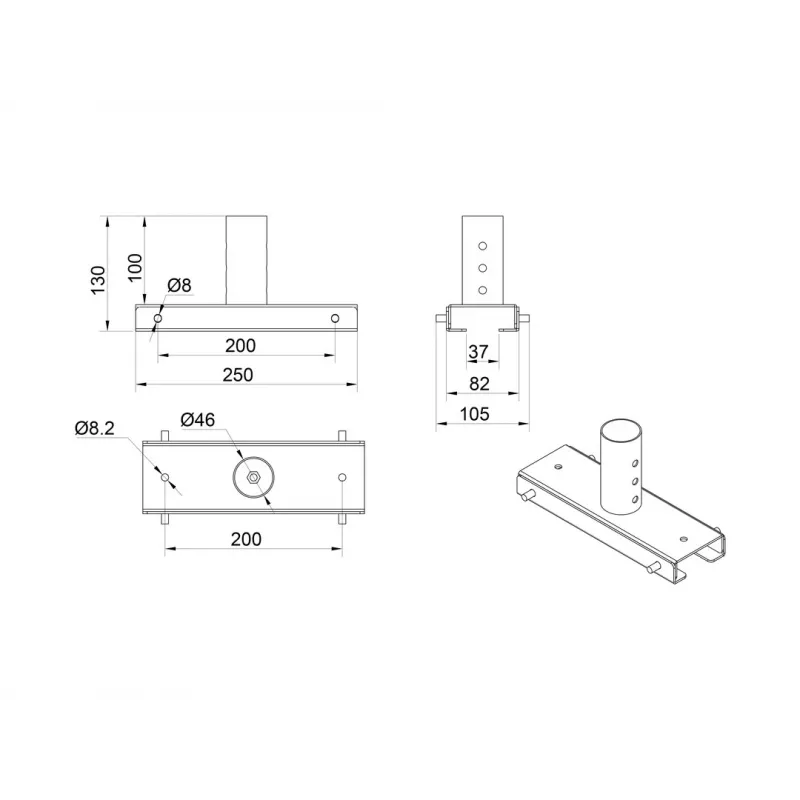 Kit de extensión de techo Multibrackets M 3m Pro OM55N-D/OM46N-D