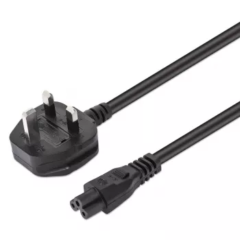 Manhattan Cable de alimentación, conector macho UK de 3 clavijas a conector hembra C5 (trébol/triangular), 1,8 m, 16 A, cable, garantía de por vida