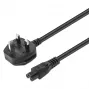 Manhattan Cable de alimentación, conector macho UK de 3 clavijas a conector hembra C5 (trébol/triangular), 1,8 m, 16 A, cable, garantía de por vida