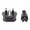 Manhattan Cable de alimentación, conector macho UK de 3 clavijas a conector hembra C5 (trébol/triangular), 1,8 m, 16 A, cable, garantía de por vida