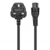Manhattan Cable de alimentación, conector macho UK de 3 clavijas a conector hembra C5 (trébol/triangular), 1,8 m, 16 A, cable, garantía de por vida