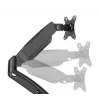 Manhattan Soporte de escritorio dual para TV y monitores (brazo de gas totalmente articulado), para pantallas de 10 a 27 pulgadas, pinza en C o montaje pasante en mesa, compatibilidad VESA: 75x75 y 100x100 mm – Compruebe las dimensiones de los cuatro orificios de montaje en la parte posterior de la pantalla para asegurarse de que encajan, máx. 9 kg (por brazo), soporte