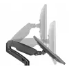 Manhattan Soporte de escritorio dual para TV y monitores (brazo de gas totalmente articulado), para pantallas de 10 a 27 pulgadas, pinza en C o montaje pasante en mesa, compatibilidad VESA: 75x75 y 100x100 mm – Compruebe las dimensiones de los cuatro orificios de montaje en la parte posterior de la pantalla para asegurarse de que encajan, máx. 9 kg (por brazo), soporte