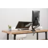 Manhattan Soporte de escritorio dual para TV y monitores (brazo de gas totalmente articulado), para pantallas de 10 a 27 pulgadas, pinza en C o montaje pasante en mesa, compatibilidad VESA: 75x75 y 100x100 mm – Compruebe las dimensiones de los cuatro orificios de montaje en la parte posterior de la pantalla para asegurarse de que encajan, máx. 9 kg (por brazo), soporte