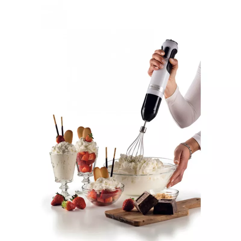 Ariete 602 Moderna Batidora de mano, 1000 W, 10 velocidades + turbo, accesorios incluidos, Blanco