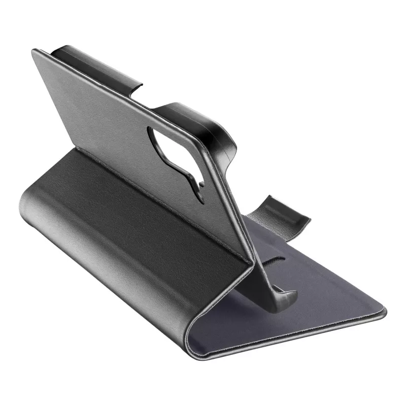 Cellularline BOOK 3 – Funda estilo libro para Galaxy A37 con cierre magnético, compartimento para tarjetas y extracción sencilla de tarjetas. Protege tu teléfono sin bloquear el acceso a botones y conexiones.