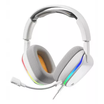Glorious Gaming Glorious GHS Eternal - auriculares gaming estéreo RGB para PC, PS5, PS4, Switch - drivers angulares ajustados individualmente, micrófono extraíble ajustable y cristalino, USB-C - duraderos, comodidad para todo el día y la noche - blanco