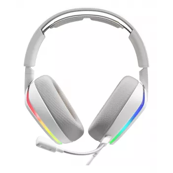 Glorious Gaming Glorious GHS Eternal - auriculares gaming estéreo RGB para PC, PS5, PS4, Switch - drivers angulares ajustados individualmente, micrófono extraíble ajustable y cristalino, USB-C - duraderos, comodidad para todo el día y la noche - blanco