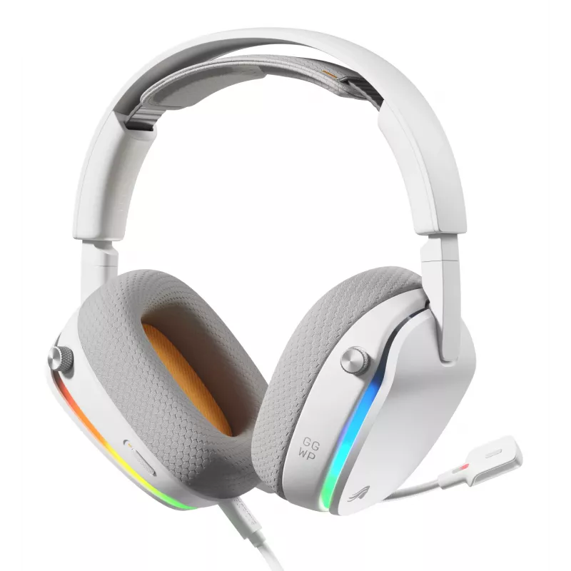 Glorious Gaming Glorious GHS Eternal - auriculares gaming estéreo RGB para PC, PS5, PS4, Switch - drivers angulares ajustados individualmente, micrófono extraíble ajustable y cristalino, USB-C - duraderos, comodidad para todo el día y la noche - blanco