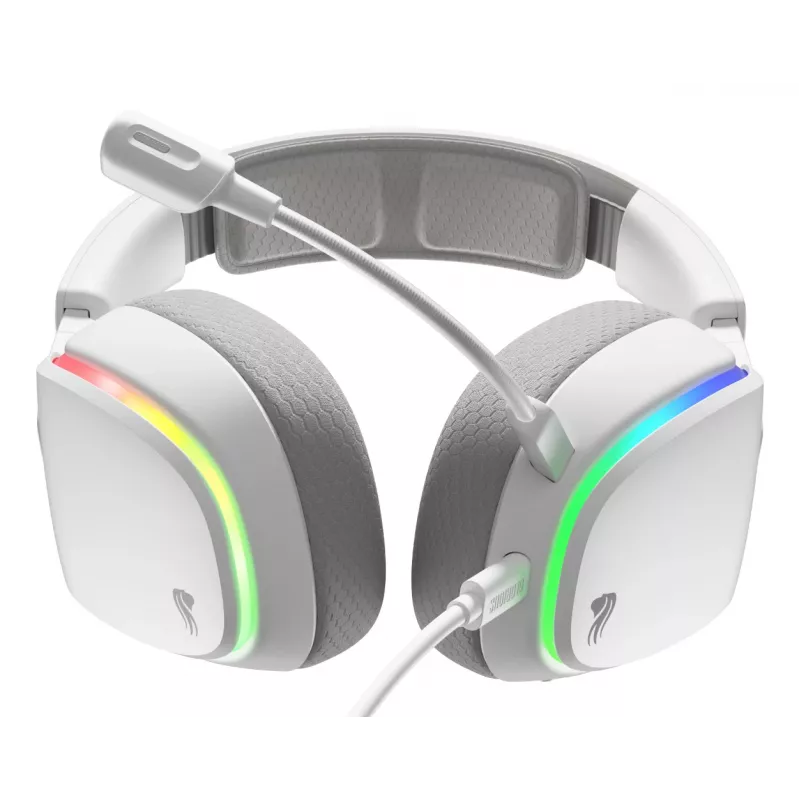 Glorious Gaming Glorious GHS Eternal - auriculares gaming estéreo RGB para PC, PS5, PS4, Switch - drivers angulares ajustados individualmente, micrófono extraíble ajustable y cristalino, USB-C - duraderos, comodidad para todo el día y la noche - blanco