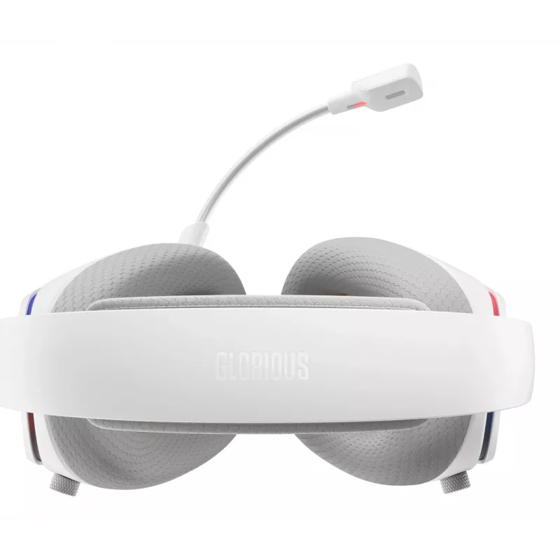 Glorious Gaming Glorious GHS Eternal - auriculares gaming estéreo RGB para PC, PS5, PS4, Switch - drivers angulares ajustados individualmente, micrófono extraíble ajustable y cristalino, USB-C - duraderos, comodidad para todo el día y la noche - blanco