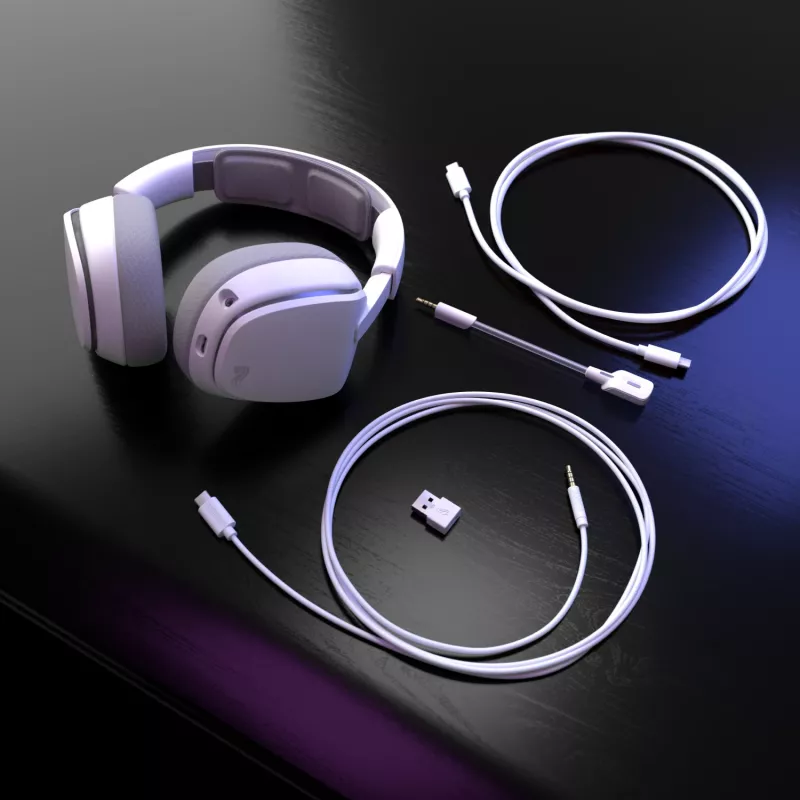 Glorious Gaming Glorious GHS Eternal - auriculares gaming estéreo RGB para PC, PS5, PS4, Switch - drivers angulares ajustados individualmente, micrófono extraíble ajustable y cristalino, USB-C - duraderos, comodidad para todo el día y la noche - blanco