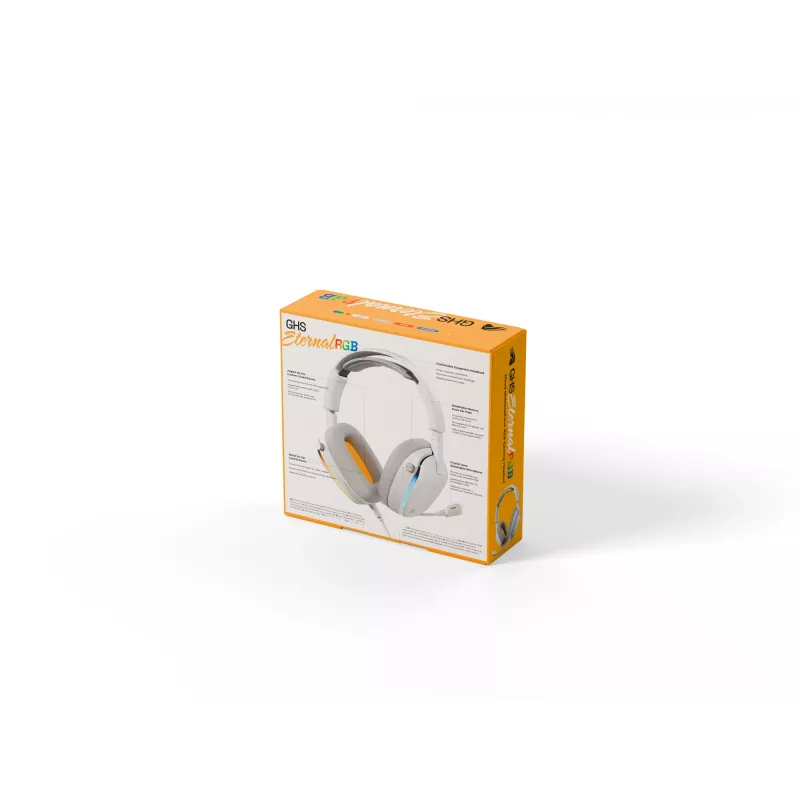 Glorious Gaming Glorious GHS Eternal - auriculares gaming estéreo RGB para PC, PS5, PS4, Switch - drivers angulares ajustados individualmente, micrófono extraíble ajustable y cristalino, USB-C - duraderos, comodidad para todo el día y la noche - blanco
