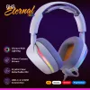 Glorious Gaming Glorious GHS Eternal - auriculares gaming estéreo RGB para PC, PS5, PS4, Switch - drivers angulares ajustados individualmente, micrófono extraíble ajustable y cristalino, USB-C - duraderos, comodidad para todo el día y la noche - blanco