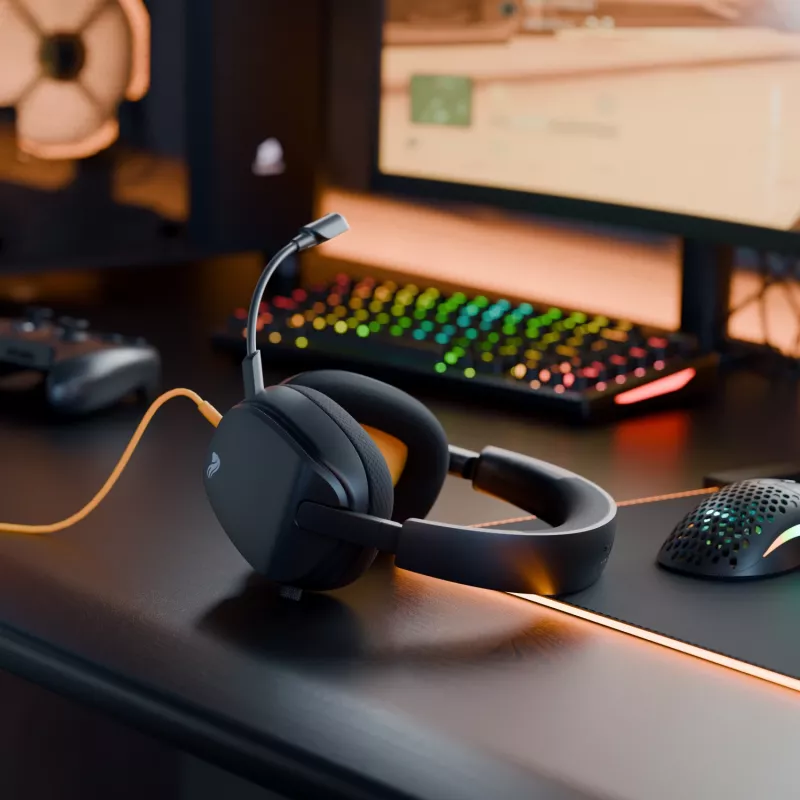 Glorious Gaming Glorious GHS Eternal - auriculares gaming estéreo para PC, PS5, PS4, Xbox, Switch - drivers angulares ajustados específicamente, micrófono extraíble ajustable y cristalino, 3,5 mm - robustos, comodidad para todo el día y la noche - negro