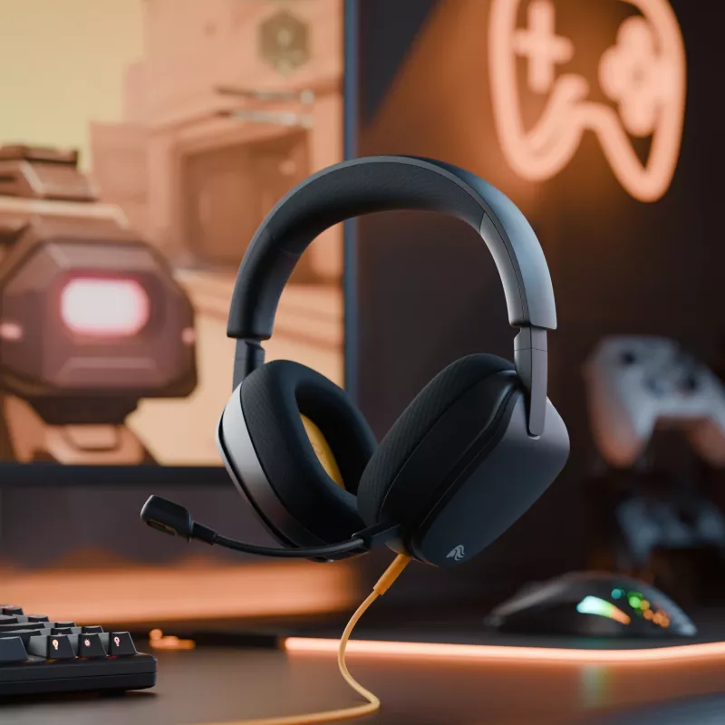Glorious Gaming Glorious GHS Eternal - auriculares gaming estéreo para PC, PS5, PS4, Xbox, Switch - drivers angulares ajustados específicamente, micrófono extraíble ajustable y cristalino, 3,5 mm - robustos, comodidad para todo el día y la noche - negro
