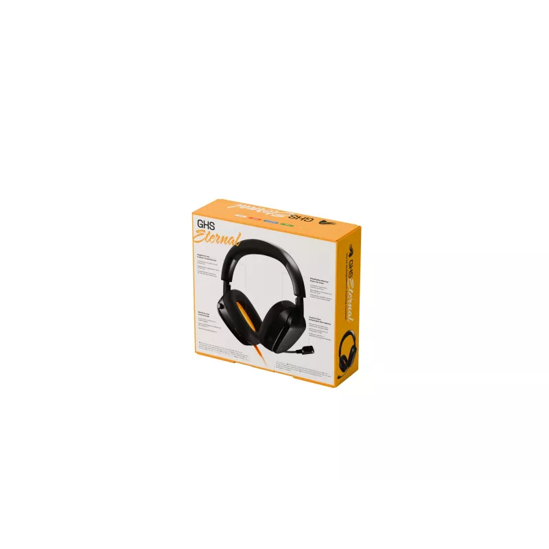 Glorious Gaming Glorious GHS Eternal - auriculares gaming estéreo para PC, PS5, PS4, Xbox, Switch - drivers angulares ajustados específicamente, micrófono extraíble ajustable y cristalino, 3,5 mm - robustos, comodidad para todo el día y la noche - negro