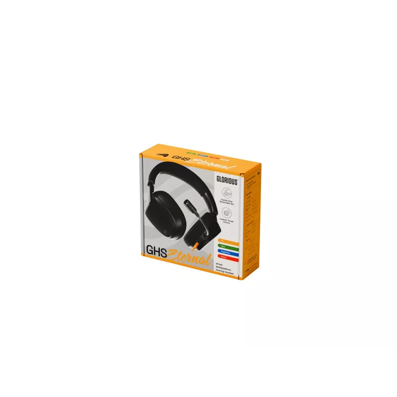 Glorious Gaming Glorious GHS Eternal - auriculares gaming estéreo para PC, PS5, PS4, Xbox, Switch - drivers angulares ajustados específicamente, micrófono extraíble ajustable y cristalino, 3,5 mm - robustos, comodidad para todo el día y la noche - negro