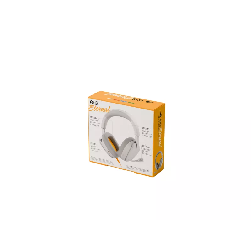 Glorious Gaming Glorious GHS Eternal - auriculares gaming estéreo para PC, PS5, PS4, Xbox, Switch - drivers angulares ajustados específicamente, micrófono extraíble ajustable y cristalino, 3,5 mm - duraderos, comodidad para todo el día y la noche - blanco
