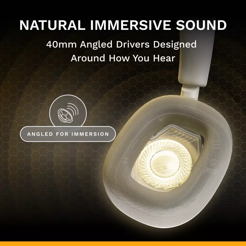 Glorious Gaming Glorious GHS Eternal - auriculares gaming estéreo para PC, PS5, PS4, Xbox, Switch - drivers angulares ajustados específicamente, micrófono extraíble ajustable y cristalino, 3,5 mm - duraderos, comodidad para todo el día y la noche - blanco
