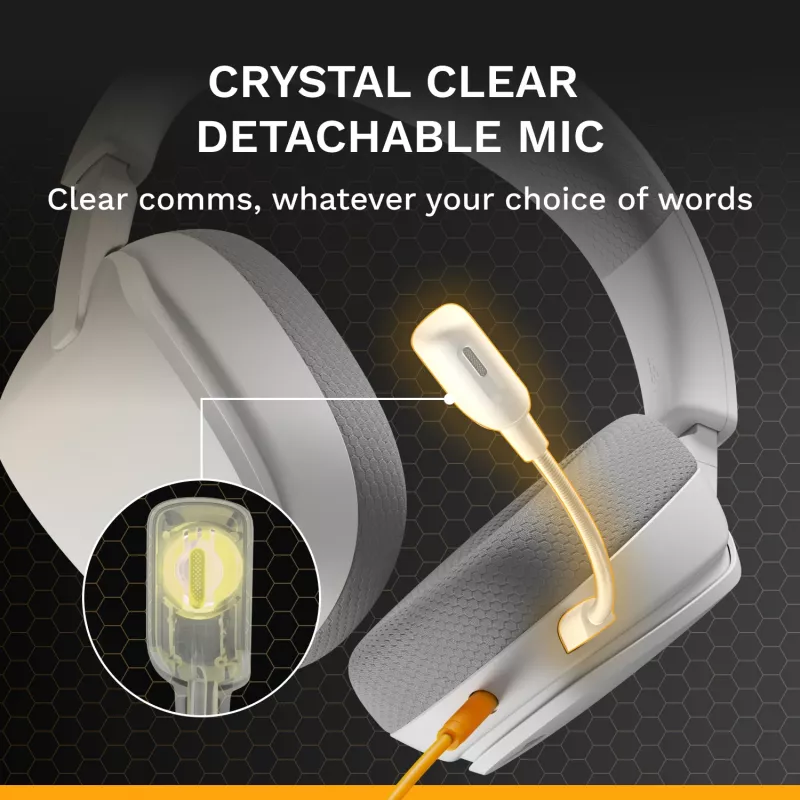 Glorious Gaming Glorious GHS Eternal - auriculares gaming estéreo para PC, PS5, PS4, Xbox, Switch - drivers angulares ajustados específicamente, micrófono extraíble ajustable y cristalino, 3,5 mm - duraderos, comodidad para todo el día y la noche - blanco