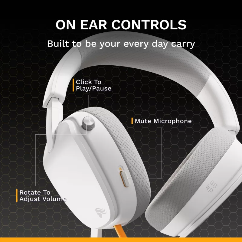 Glorious Gaming Glorious GHS Eternal - auriculares gaming estéreo para PC, PS5, PS4, Xbox, Switch - drivers angulares ajustados específicamente, micrófono extraíble ajustable y cristalino, 3,5 mm - duraderos, comodidad para todo el día y la noche - blanco