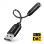 Axagon ADA-HA adaptador de audio USB-A a jack de 3,5 mm DAC Hi-Res, 384 kHz/32 bits, estéreo