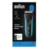 Afeitadora eléctrica BRAUN Series 3 3040 recargable negro/azul, modelo 3040