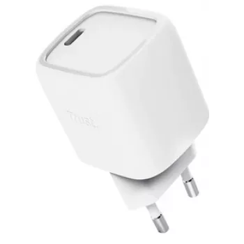 Cargador Trust Maxo 30W USB-C GaN cargador de interior carga rápida Blanco