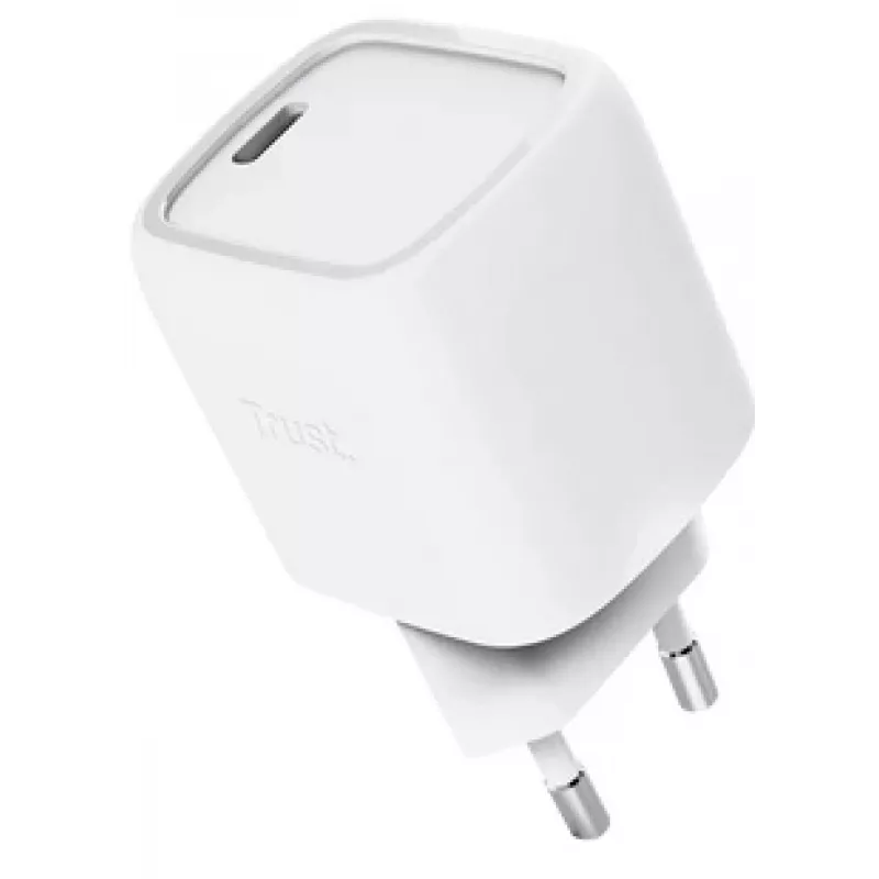 Cargador Trust Maxo 30W USB-C GaN cargador de interior carga rápida Blanco