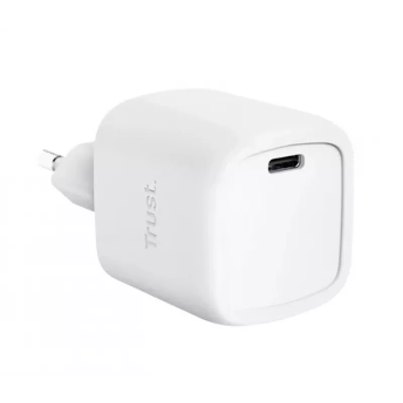 Cargador Trust Maxo 30W USB-C GaN cargador de interior carga rápida Blanco