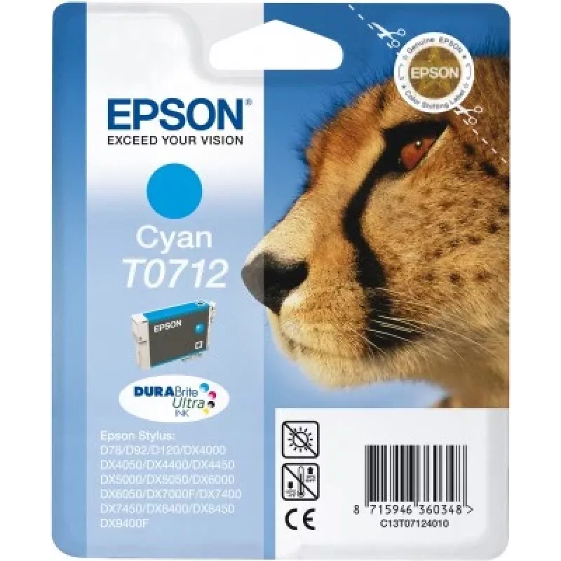 Epson Cheetah pack individual Cian T0712 tinta DURABrite Ultra
