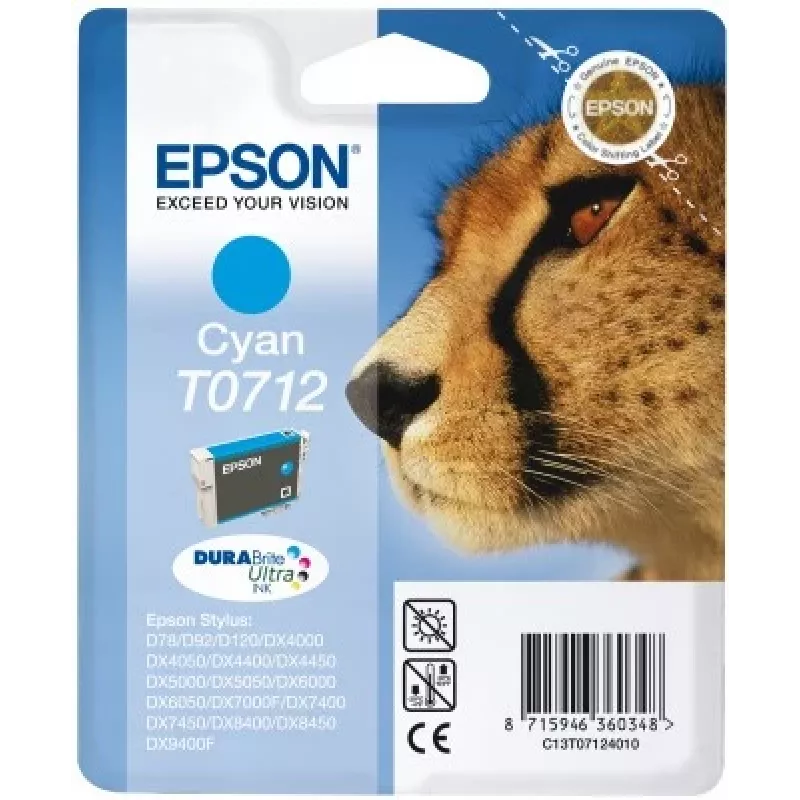 Epson Cheetah pack individual Cian T0712 tinta DURABrite Ultra