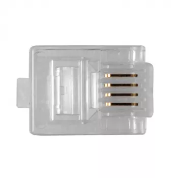 Conector modular ACT RJ11 (6P/4C) para cable redondo con conductores macizos