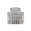 Conector modular ACT RJ11 (6P/4C) para cable redondo con conductores macizos