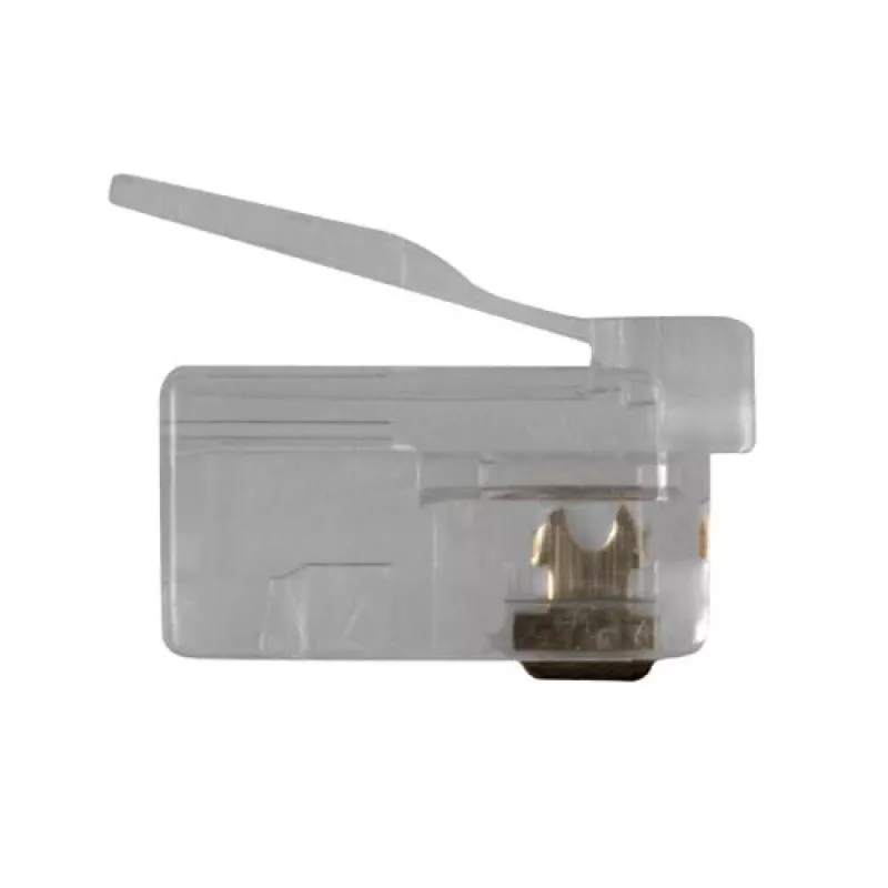 Conector modular ACT RJ11 (6P/4C) para cable redondo con conductores macizos