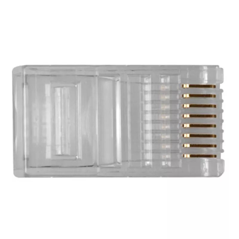 Conector modular ACT RJ45 (8P/8C) para cable redondo con conductores macizos