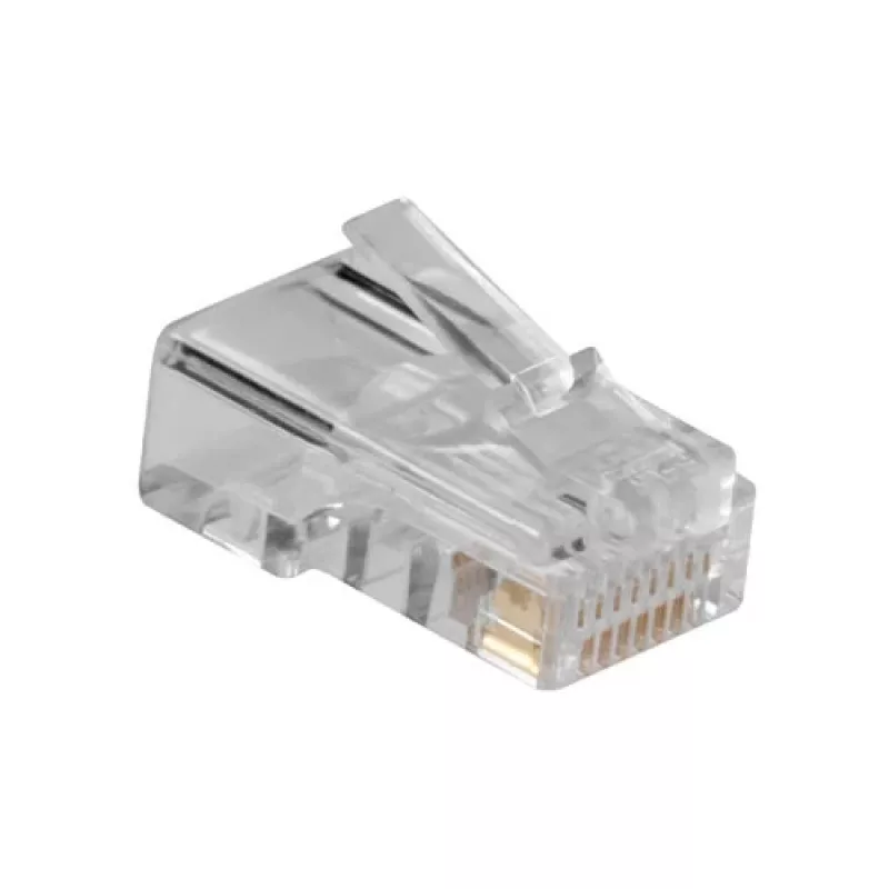 Conector modular ACT RJ45 (8P/8C) para cable redondo con conductores macizos