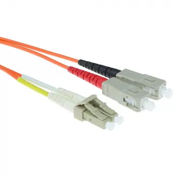 Cable de fibra óptica ACT 10 metros LSZH multimodo 50/125 OM2 dúplex con conectores LC y SC