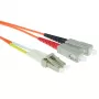 Cable de fibra óptica ACT 10 metros LSZH multimodo 50/125 OM2 dúplex con conectores LC y SC