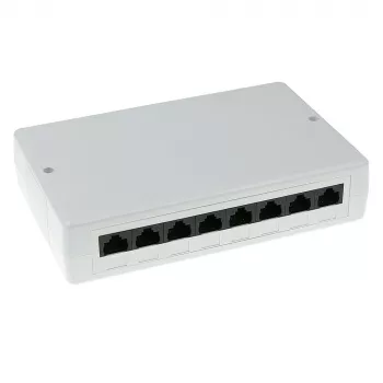Toma de superficie ACT FA6000 — caja de conexiones CAT6 sin apantallar de 8 puertos