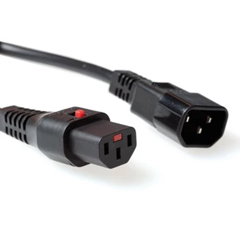 ACT Cable de alimentación C13 IEC Lock C14 negro 1 m PC1024 230 V 10 A