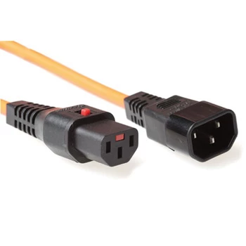 Cable de alimentación ACT C13 IEC Lock C14 naranja 3 m PC942 230V 10A
