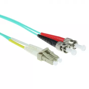 ACT Cable de conexión de fibra óptica multimodo LSZH 50/125 OM3 dúplex de 10 metros con conectores LC y ST